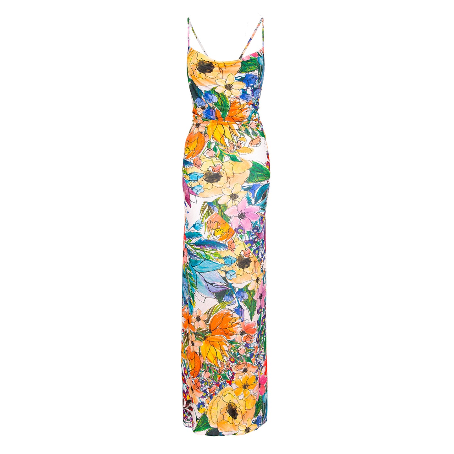 Rochie Maxi din Jerseu Tulum cu Print Marseille