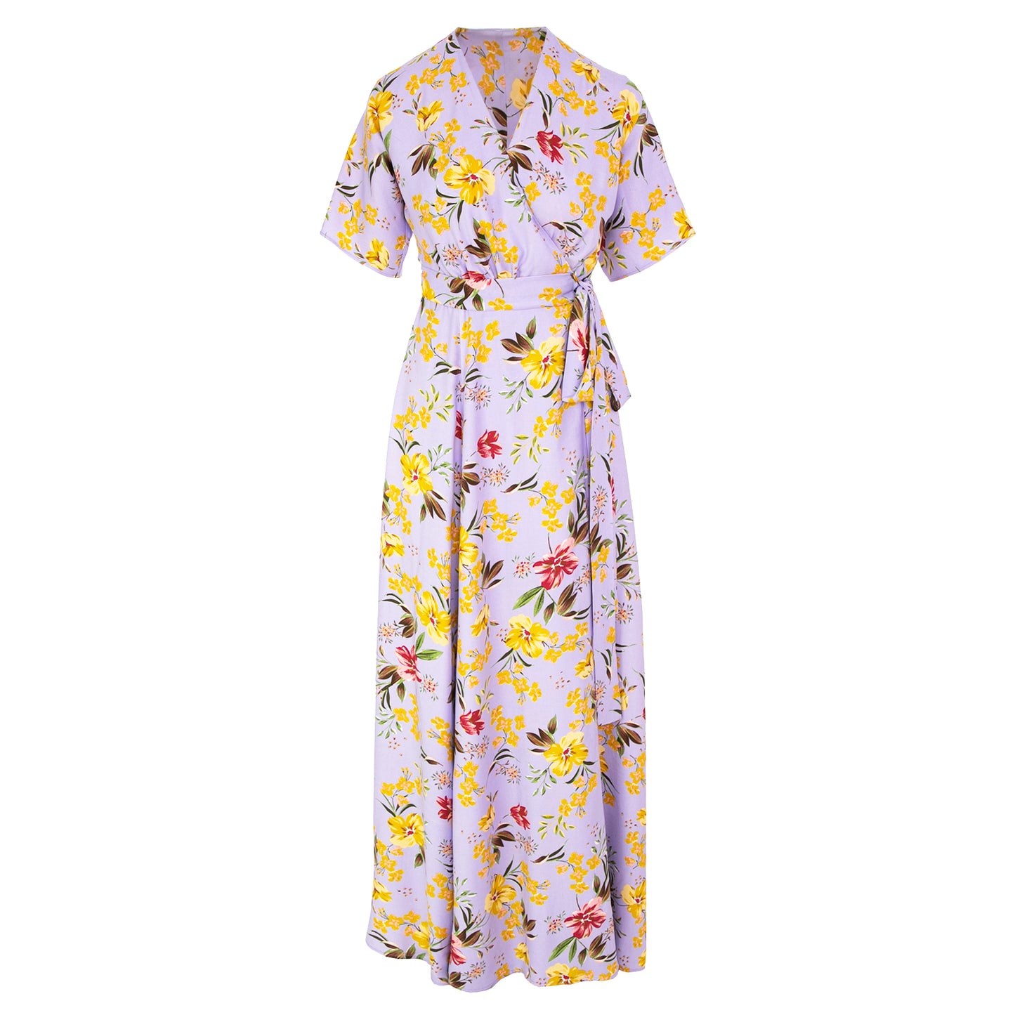 Rochie petrecuta maxi din vascoza cu imprimeu