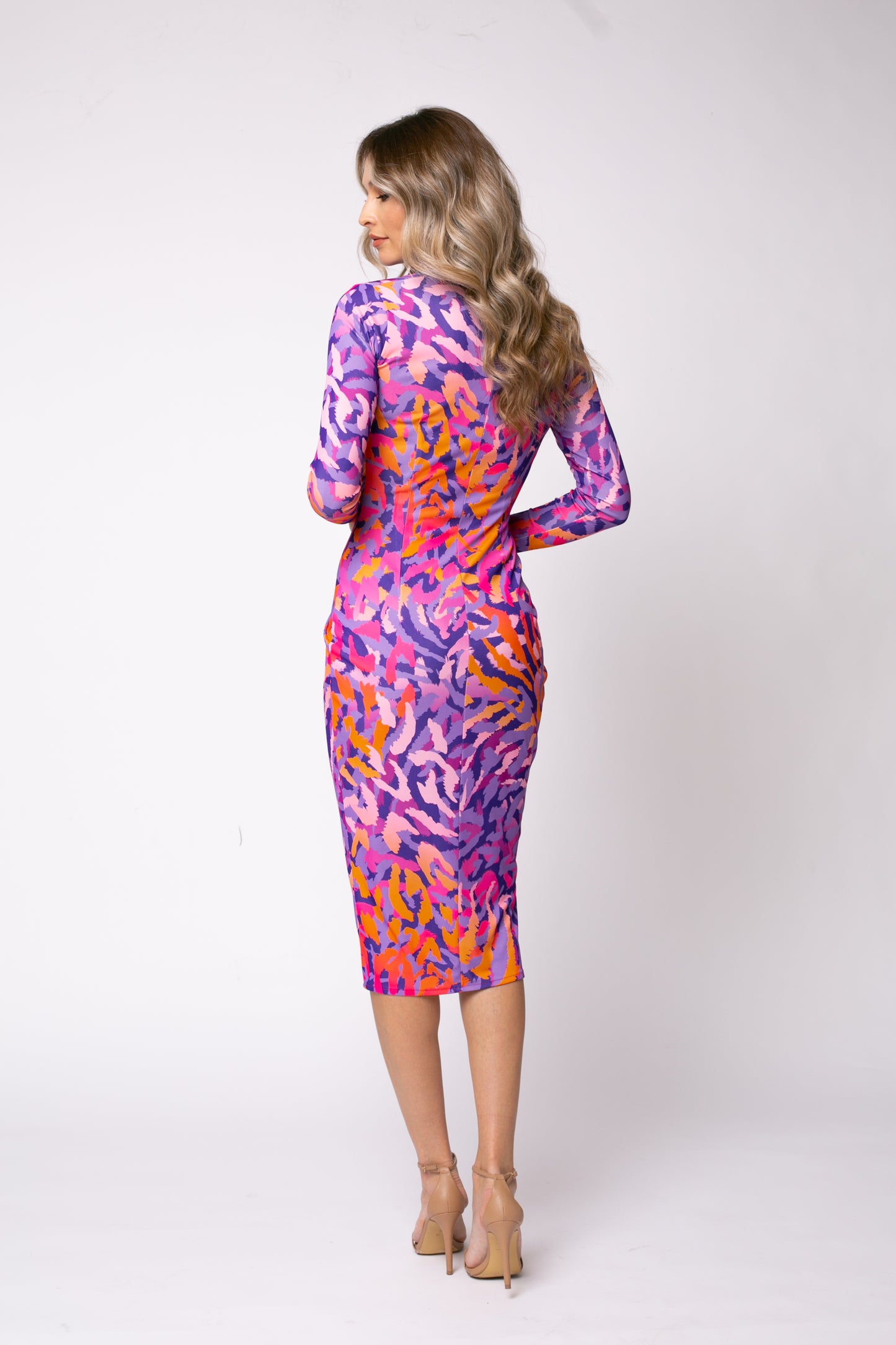 Rochie midi Mallorca cu print Coachella