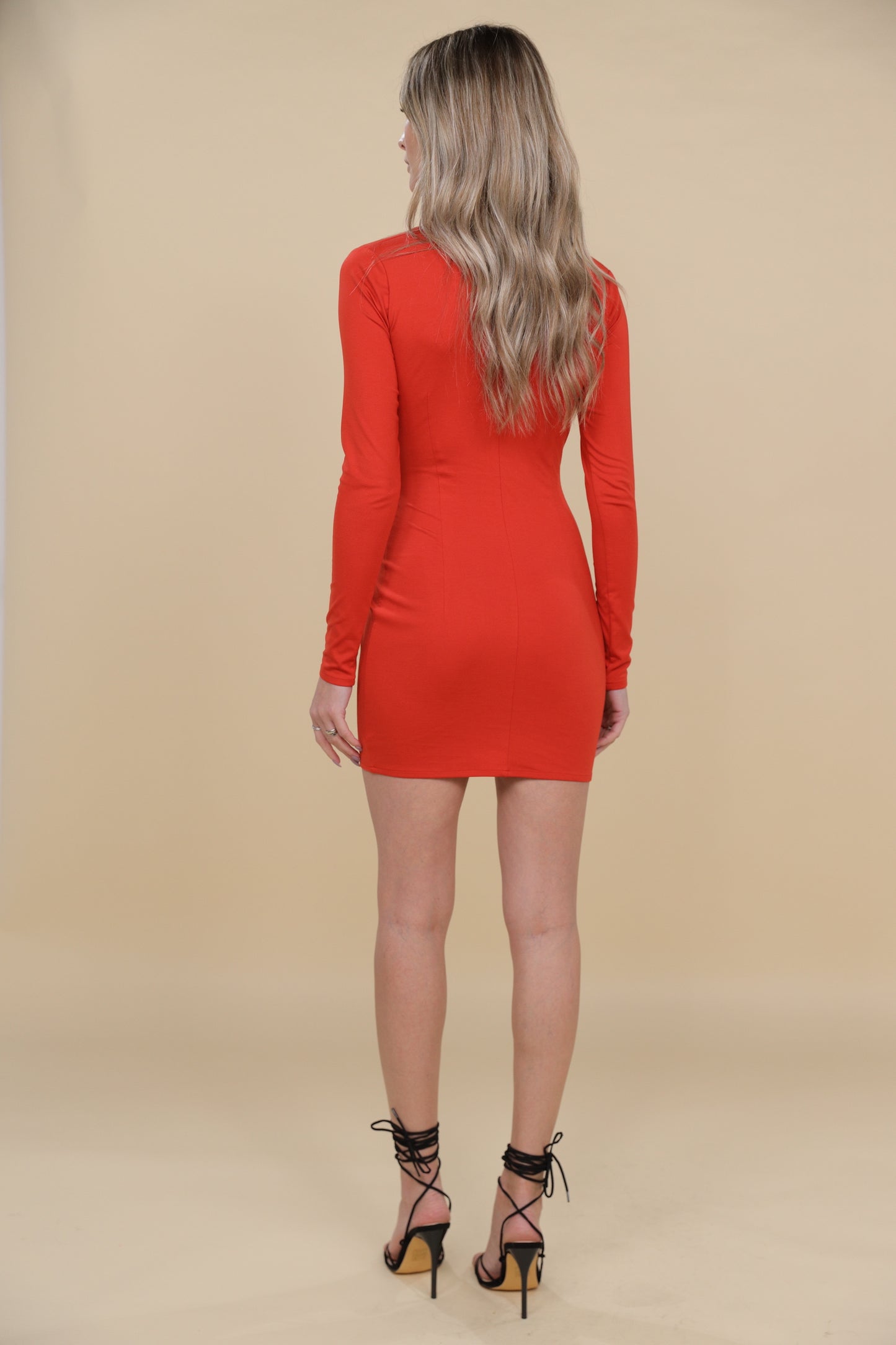 Rochie Mallorca mini rosie din jerseu cu floare rosie decorativa