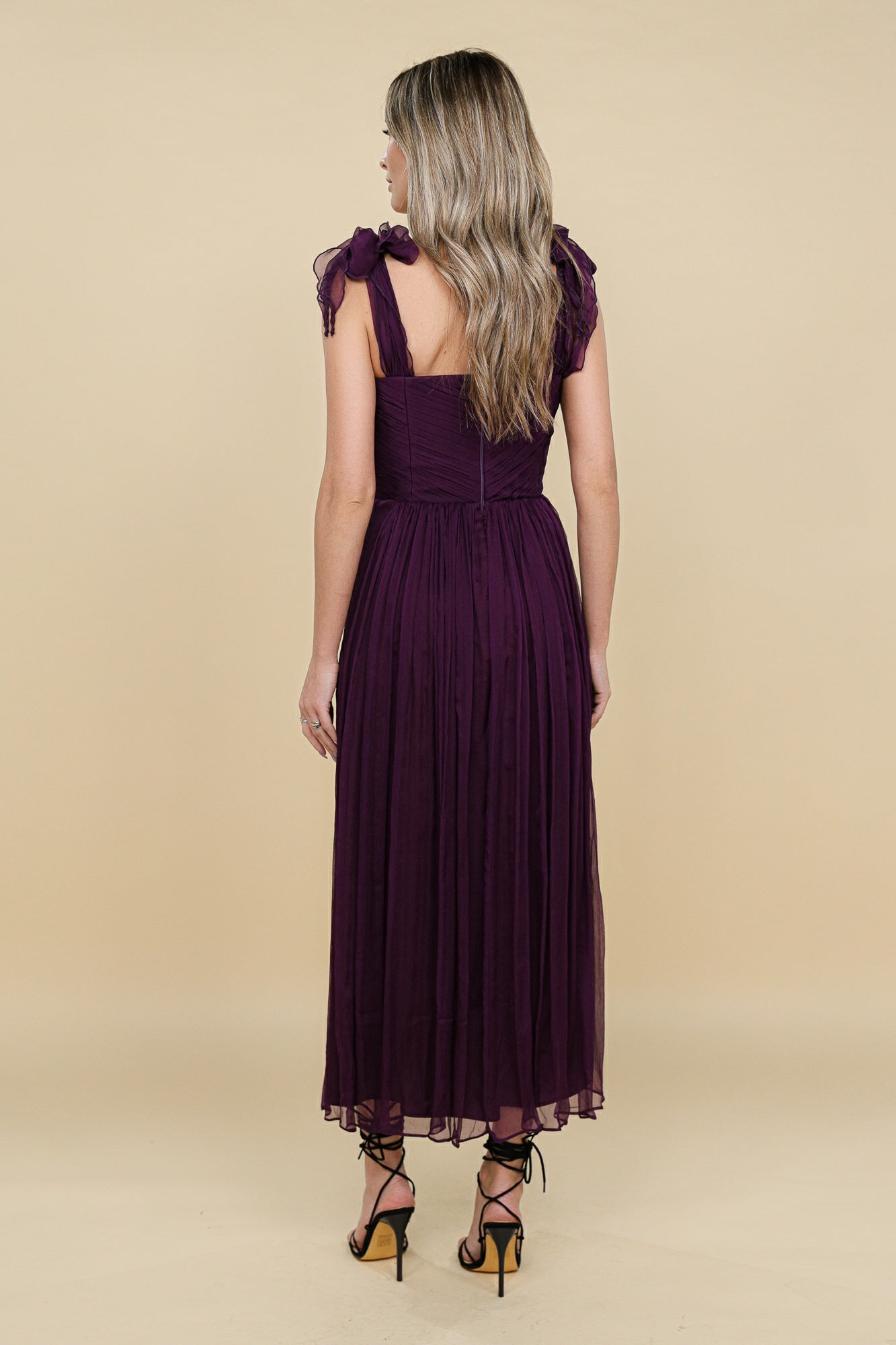 Rochie cu bust coreset midi mov din matase