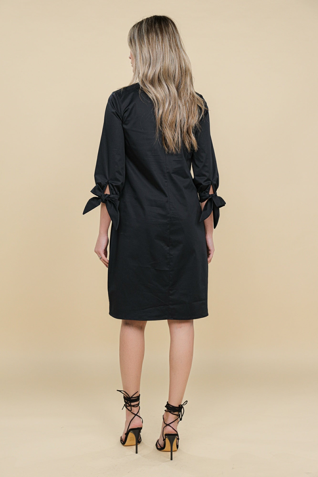 Rochie stil camasa neagra din bumbac