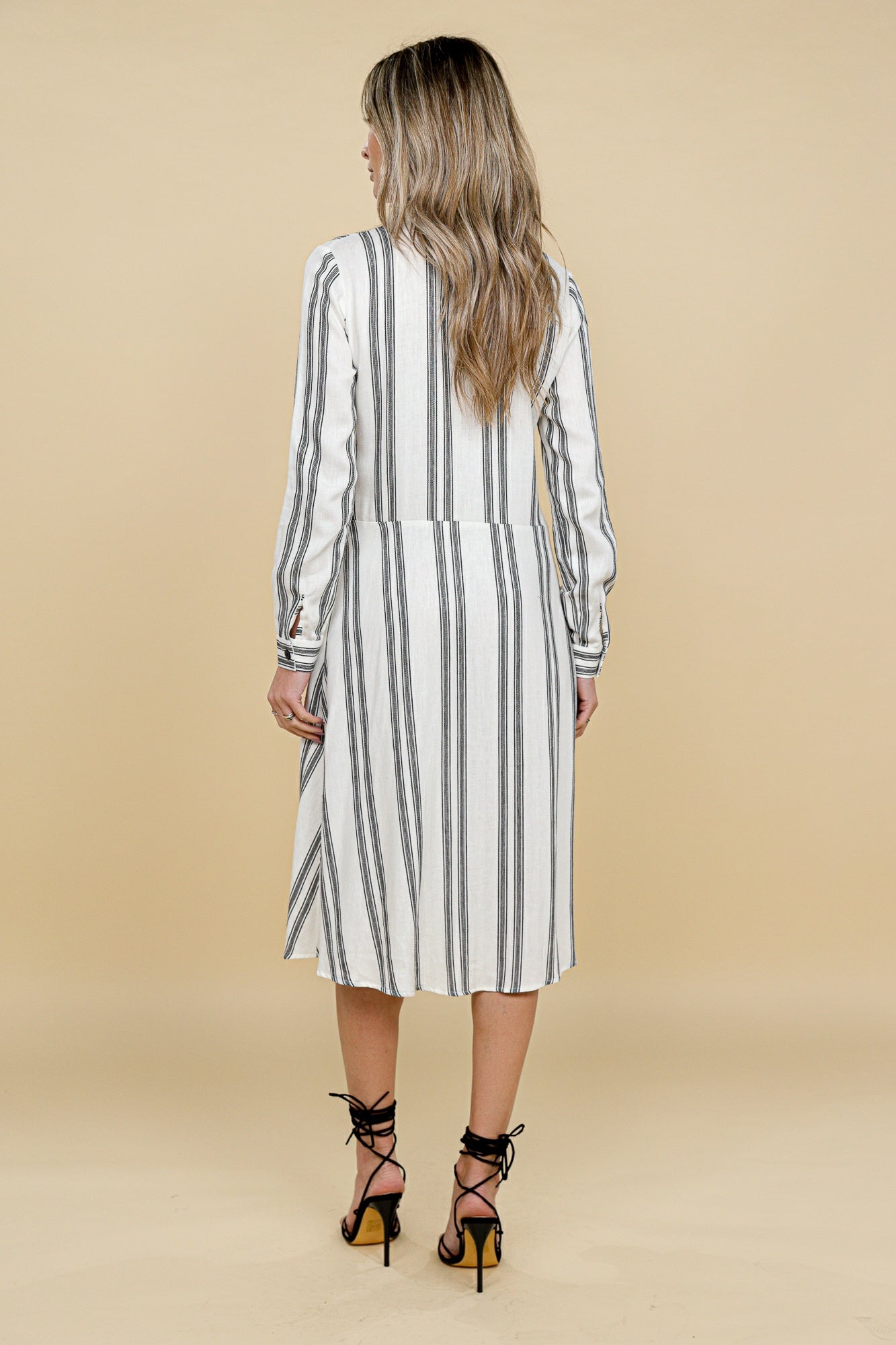 Rochie camasa midi cu dungi