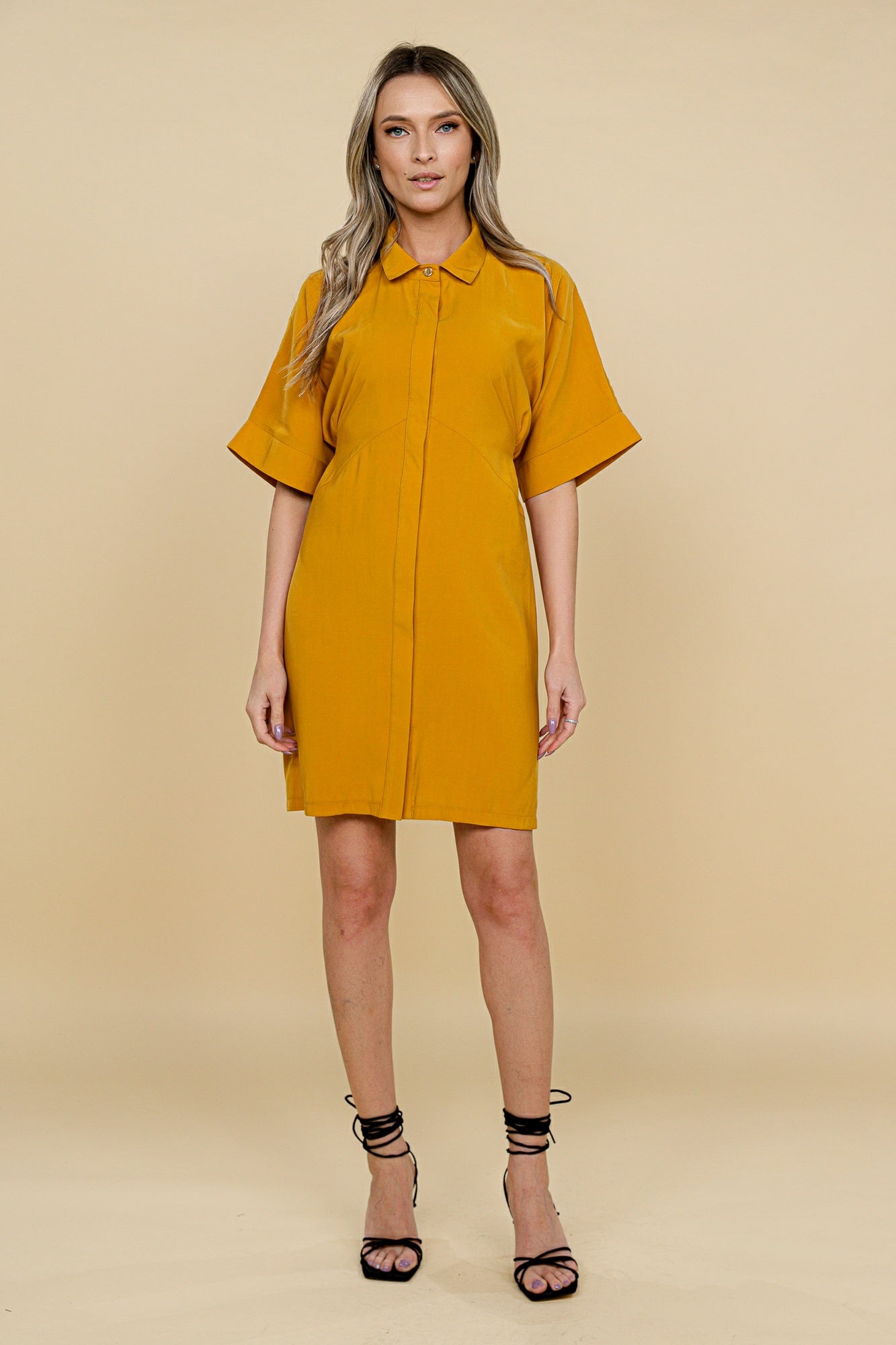 Rochie kimono galben mustar