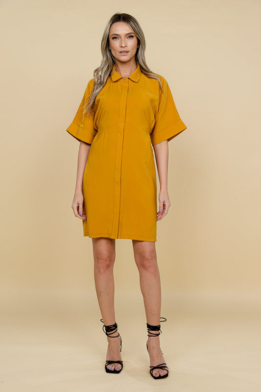 Rochie kimono galben mustar