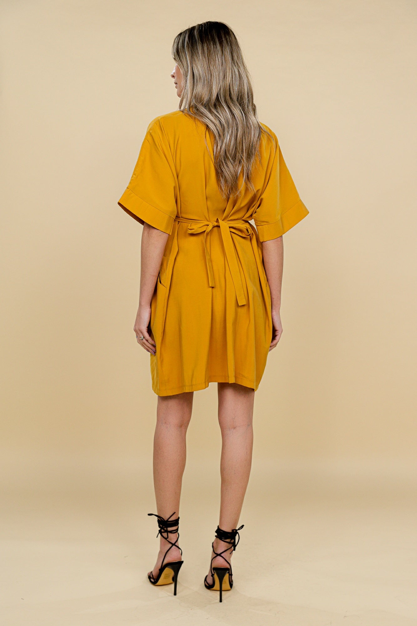 Rochie kimono galben mustar