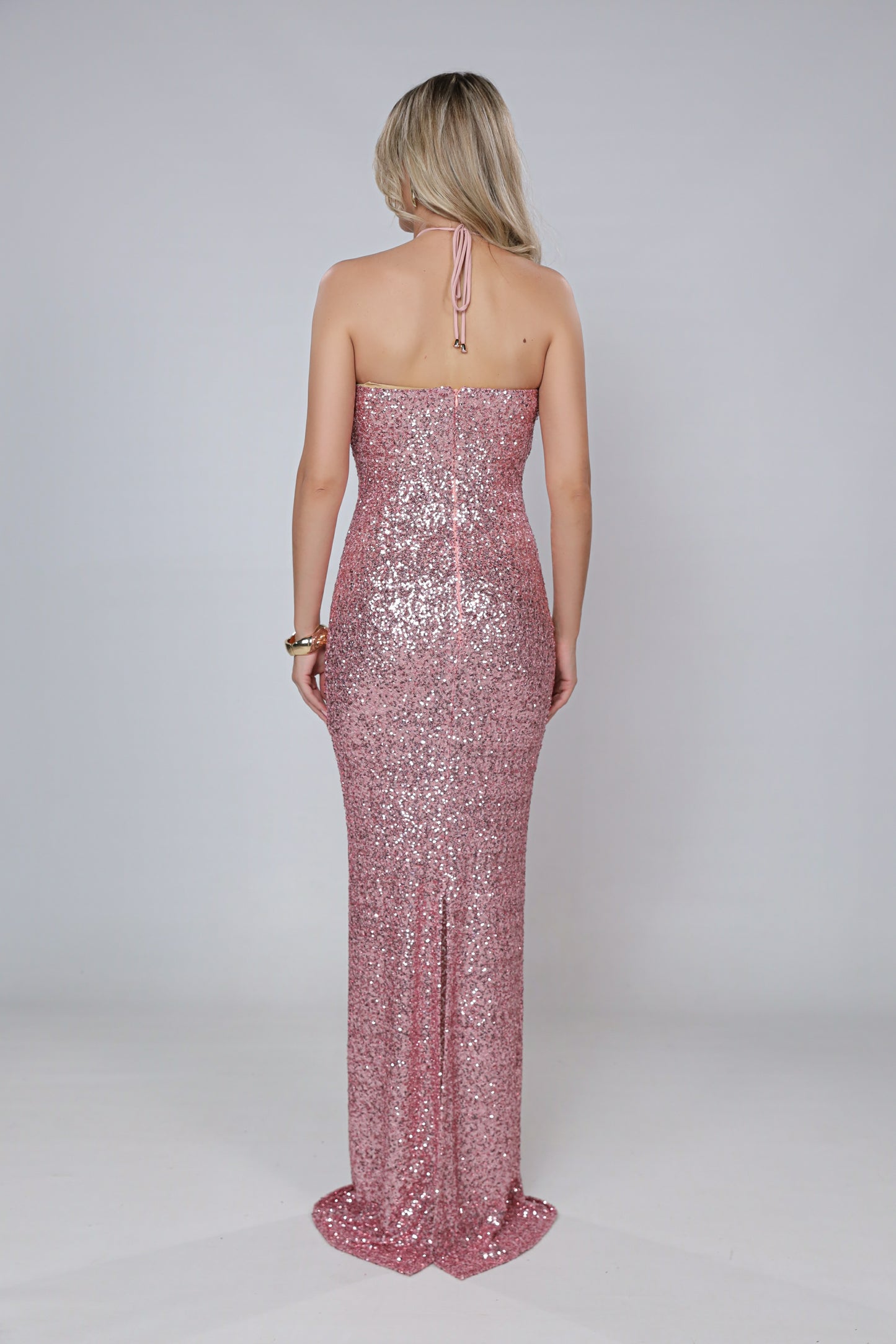 Rochie maxi Jennifer din paiete roz