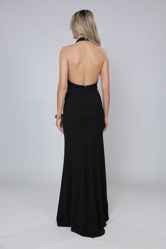 Rochie neagra Mallorca cu spate gol