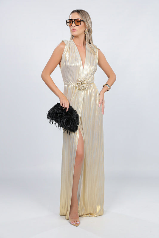 Rochie Sicily maxi aurie