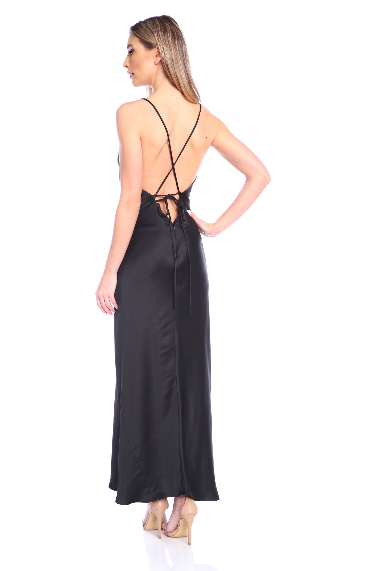 Rochie Tulum din satin Negru