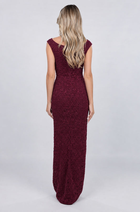 Rochie Marseille din dantela burgundy