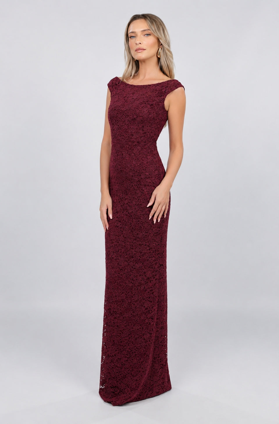 Rochie Marseille din dantela burgundy