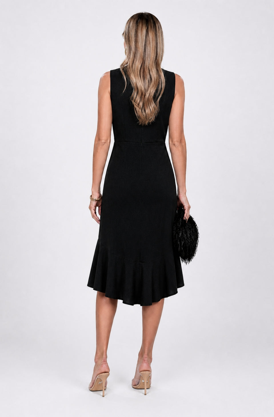 Rochie petrecuta cu volan negru