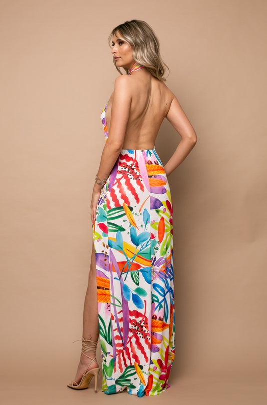 Rochie Havana Maxi din Jerseu cu Print Capri