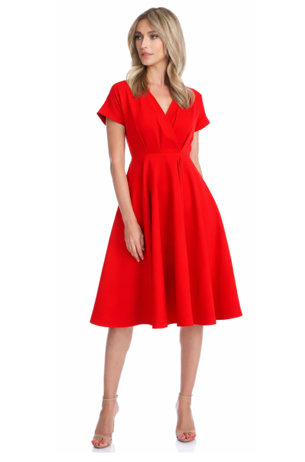 Rochie Siena midi rosie