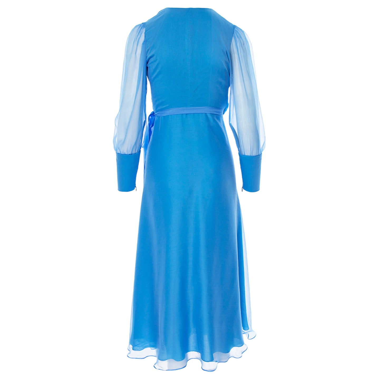 Rochie Chianti albastru Azzurro petrecuta din matase