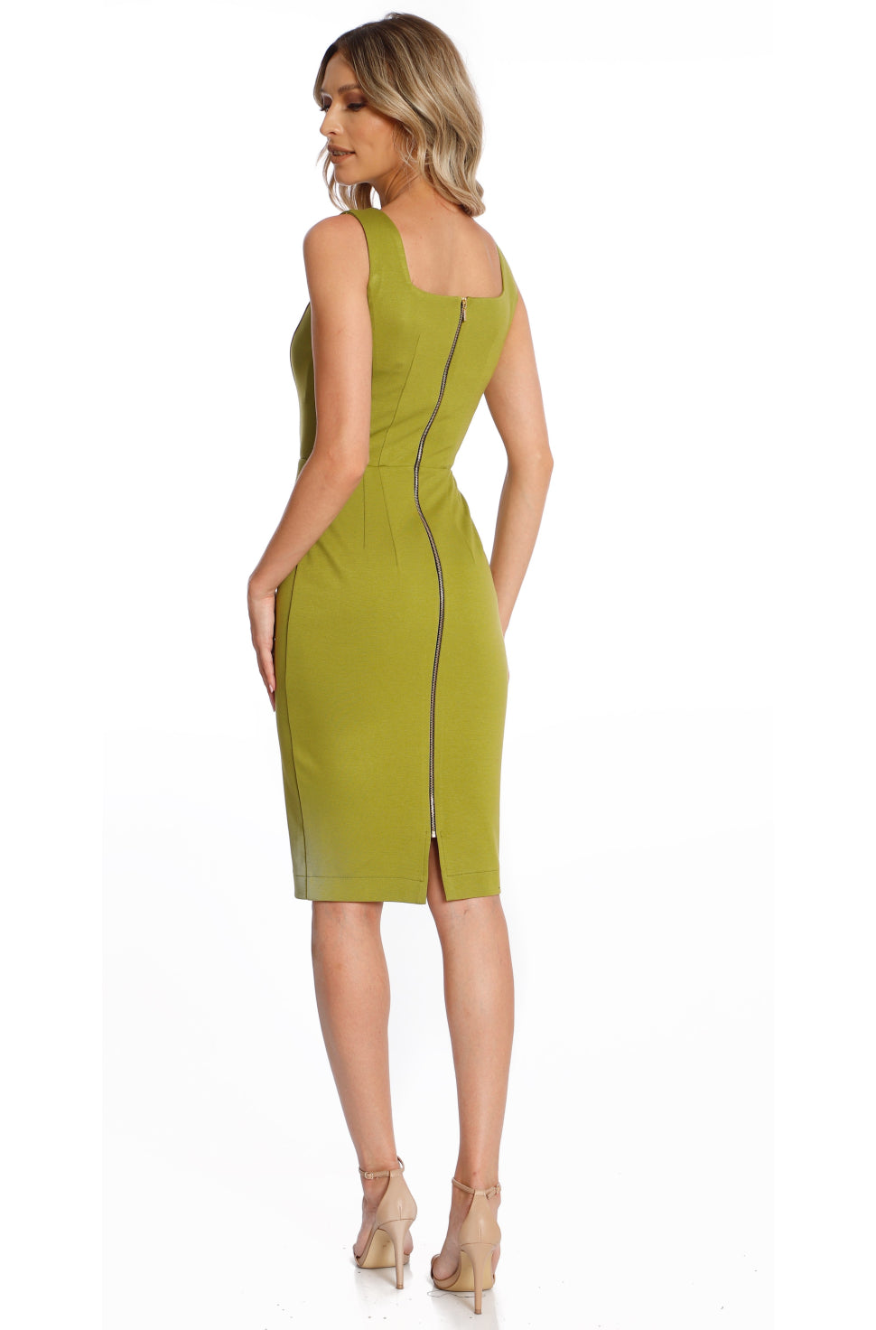 Rochie midi lime cu fermoar pe spate Kensington