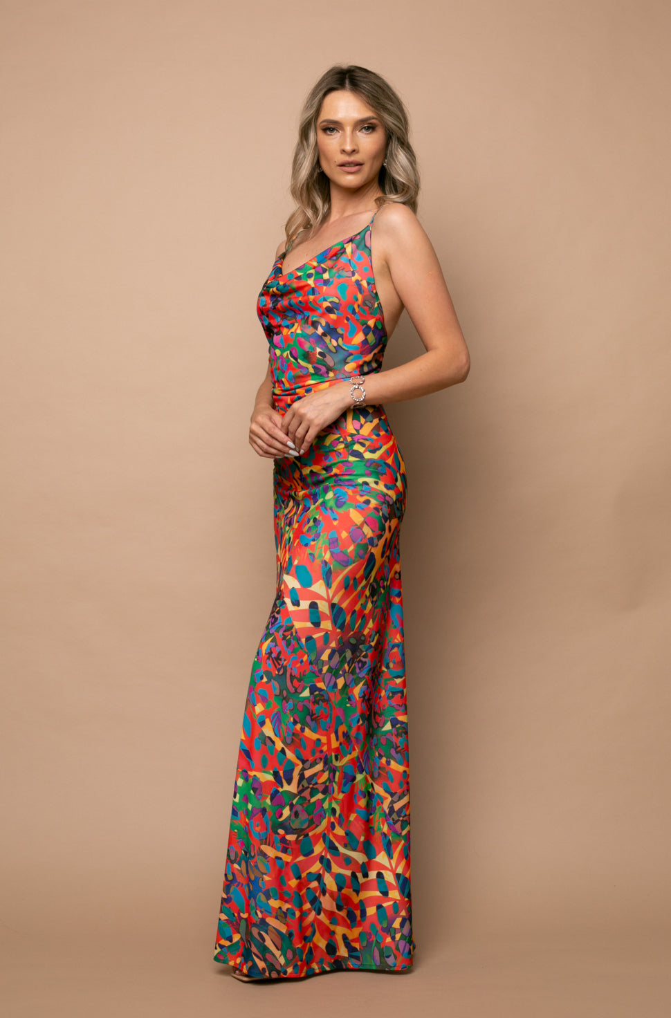 Rochie Maxi din Jerseu Tulum cu Print Gaudi