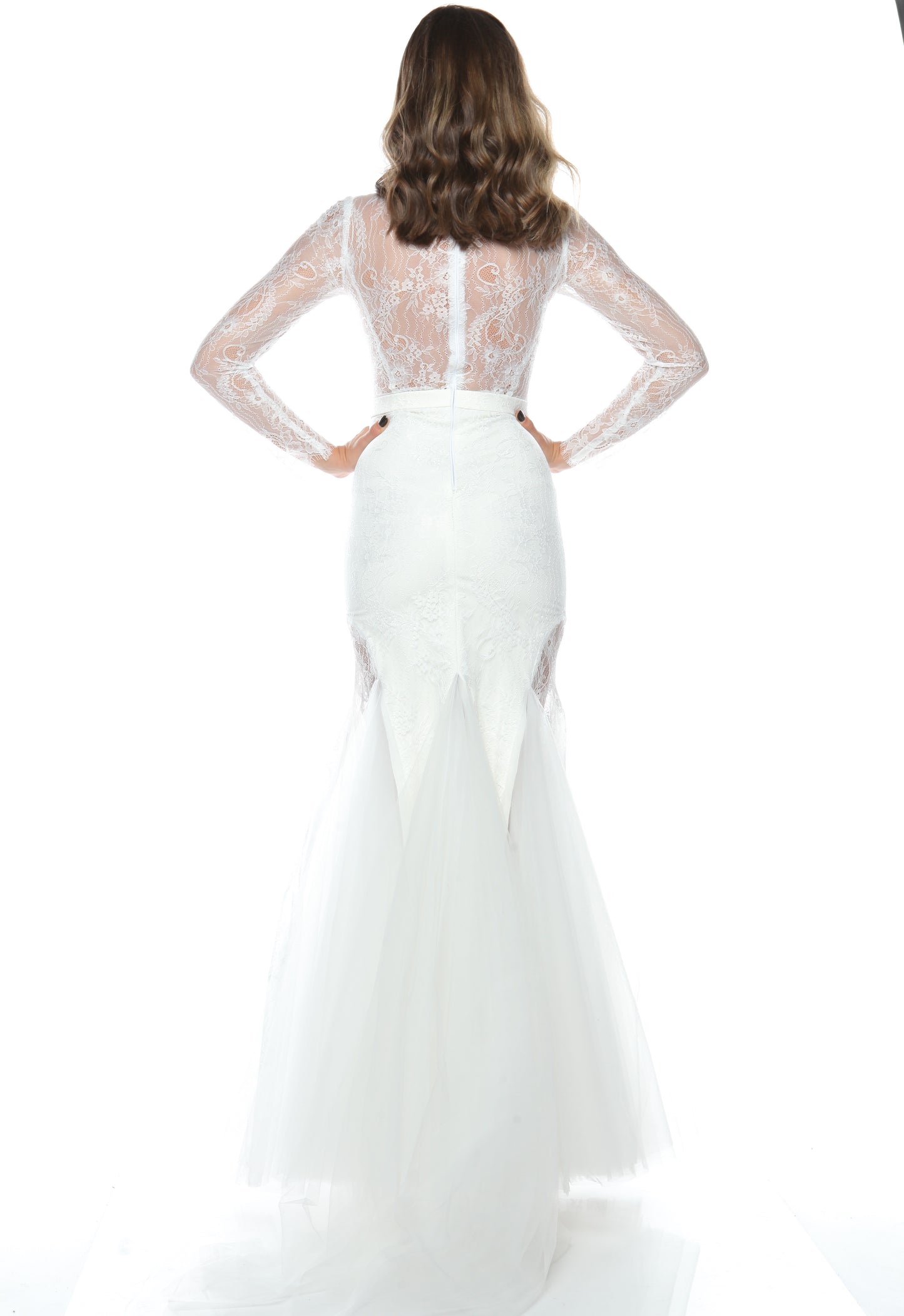 Rochie de mireasa din dantela si tulle