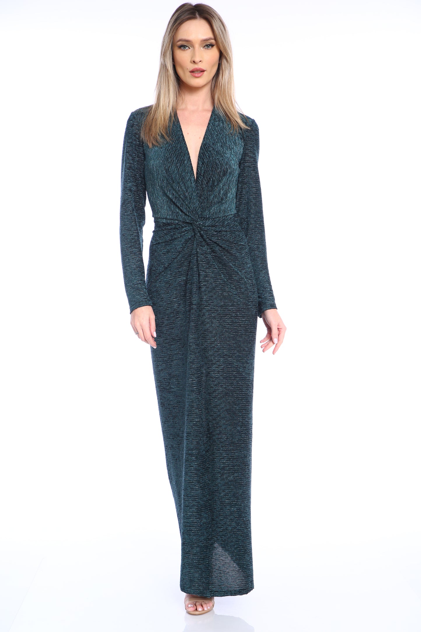 Rochie verde inchis maxi din jerseu Mallorca