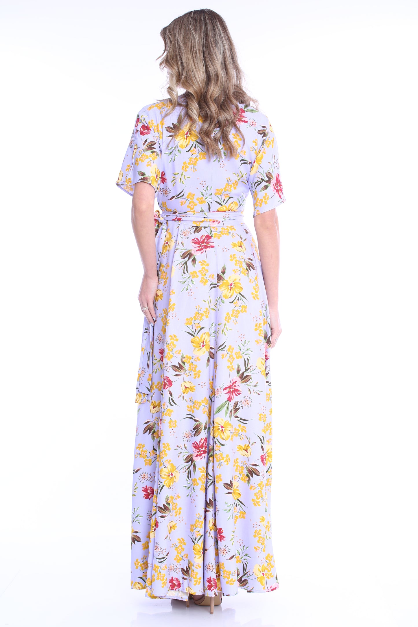 Rochie petrecuta maxi din vascoza cu imprimeu