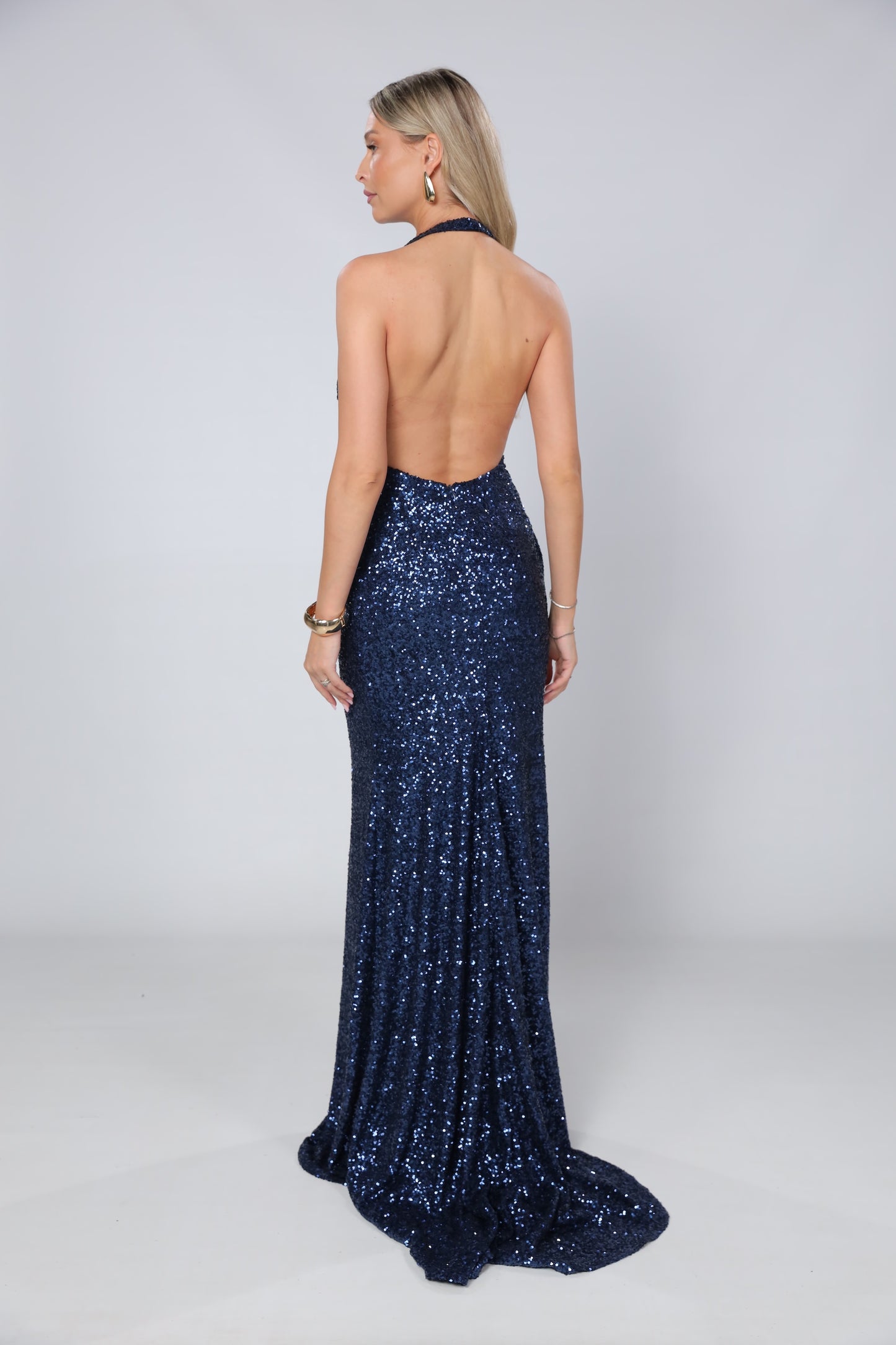 Rochie Sienna maxi din paiete bleumarin