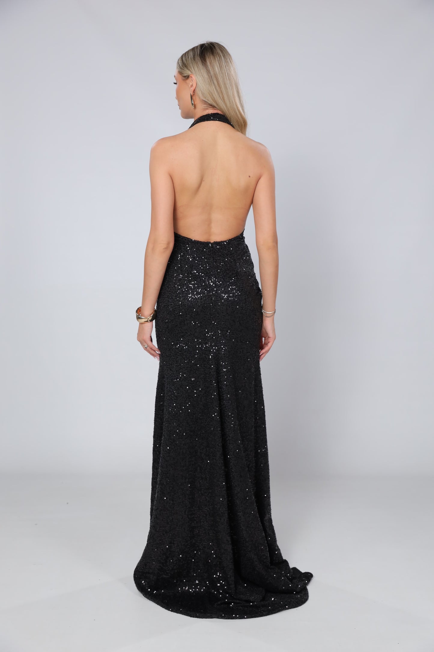 Rochie Sienna maxi din jerseu cu paiete negru