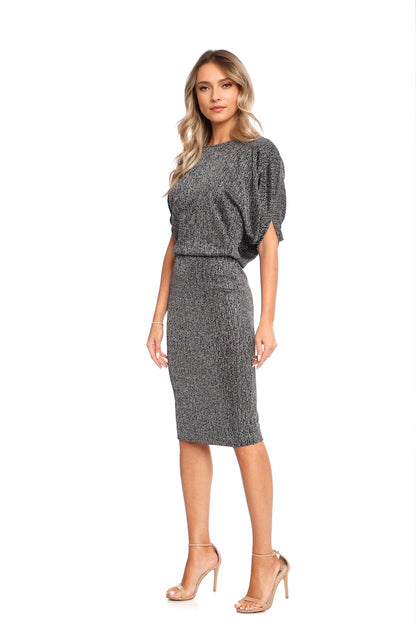 Rochie argintie midi Paris