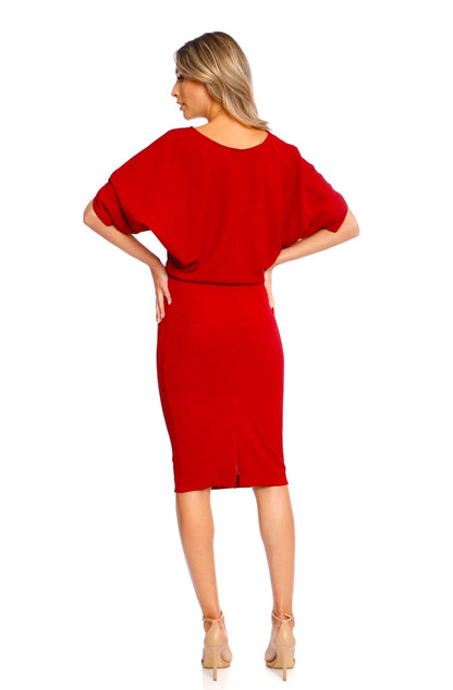 Rochie rosie midi Paris