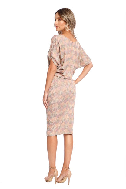 Rochie roz aurie midi Paris