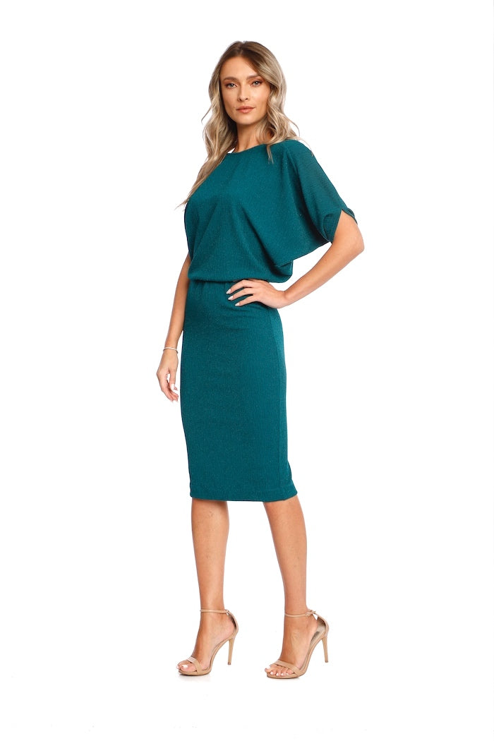 Rochie verde midi Paris