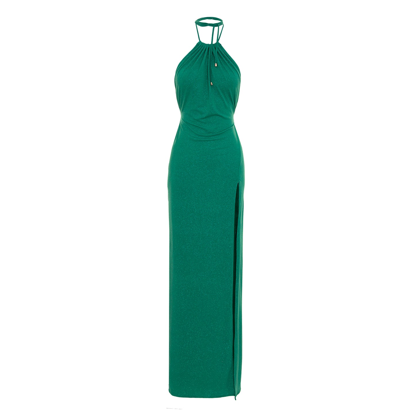 Rochie maxi verde din jerseu lurex Havana