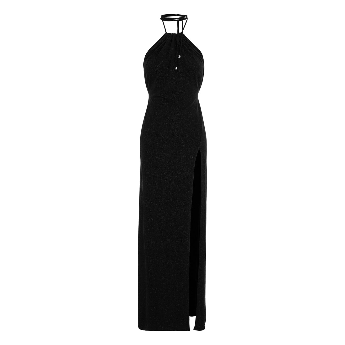 Rochie maxi neagra din jerseu lurex Havana