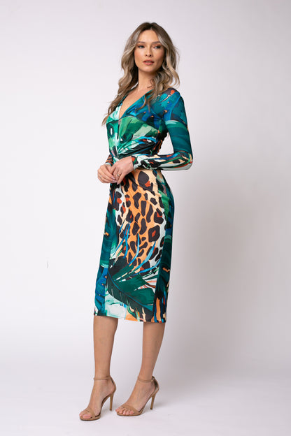 Rochie midi Mallorca cu print Amazon