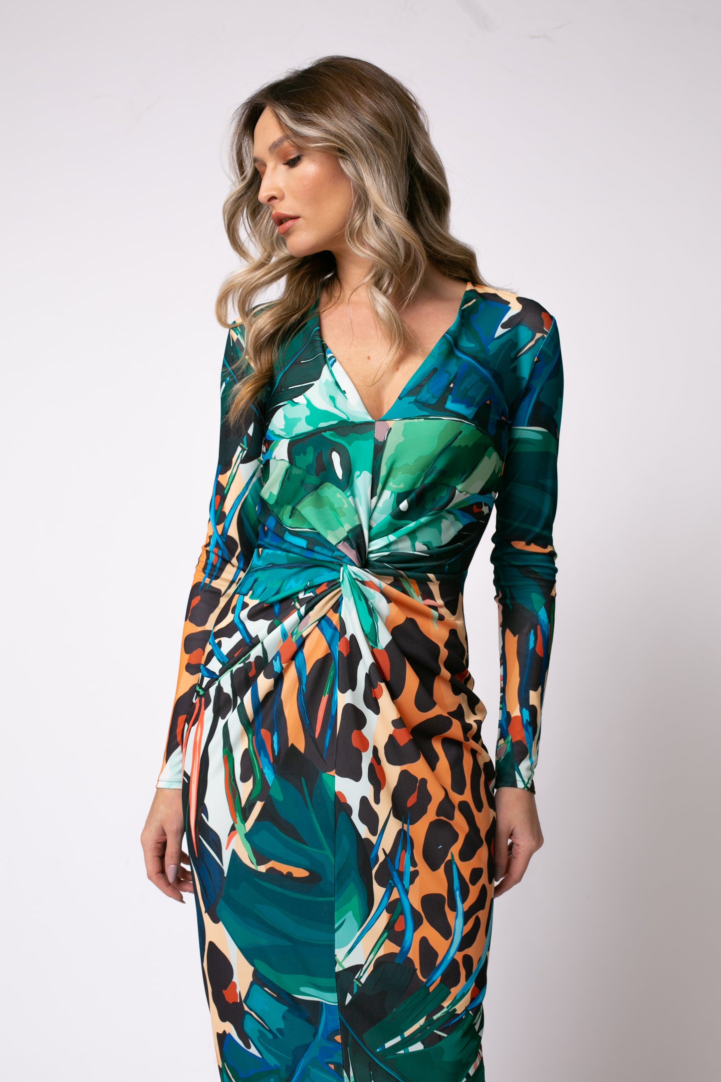 Rochie midi Mallorca cu print Amazon