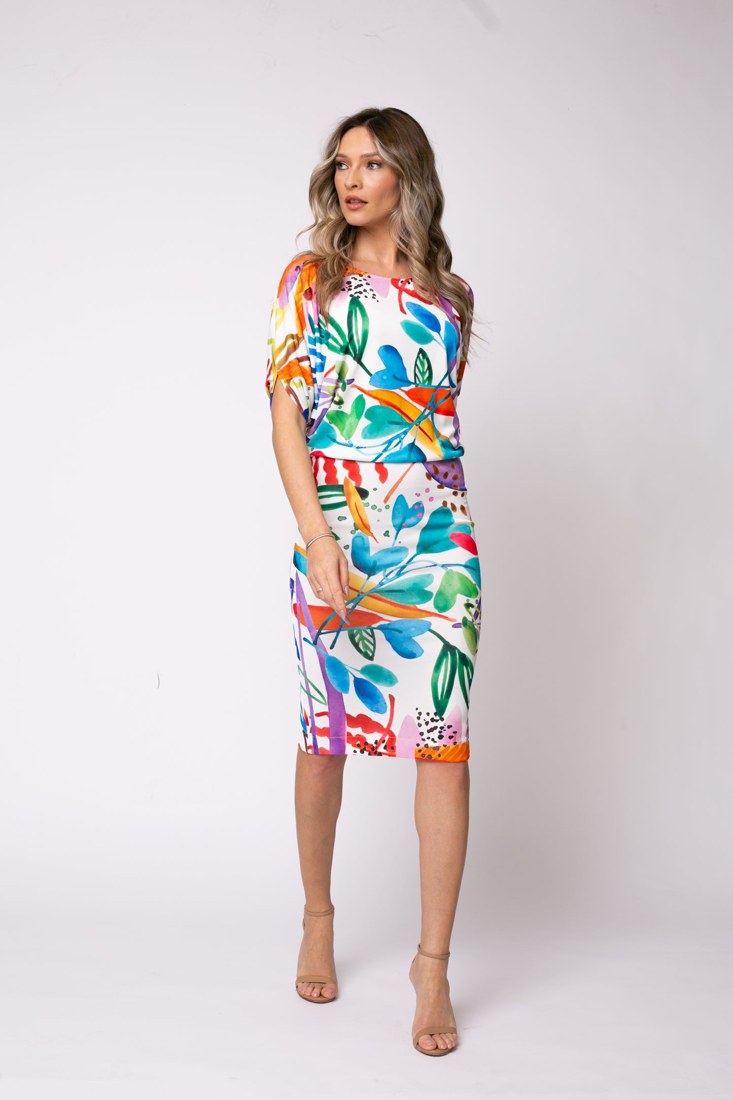 Rochie midi Paris cu print Capri