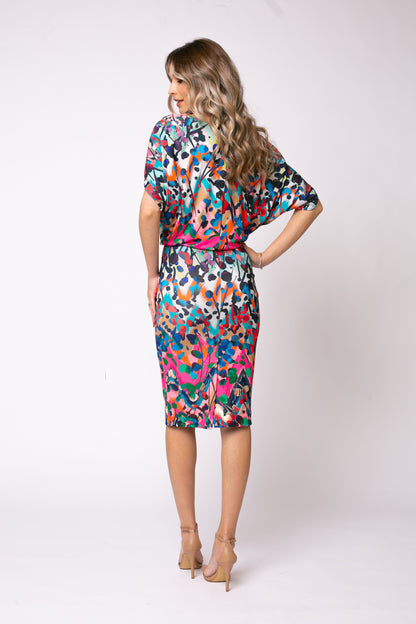 Rochie midi Paris cu print Barcelona