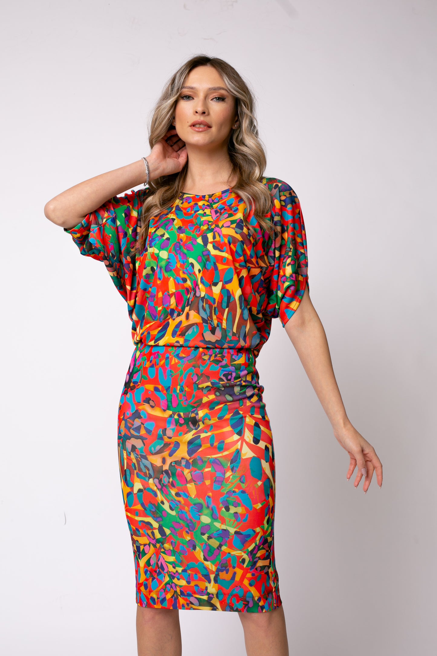 Rochie midi Paris cu print Gaudi