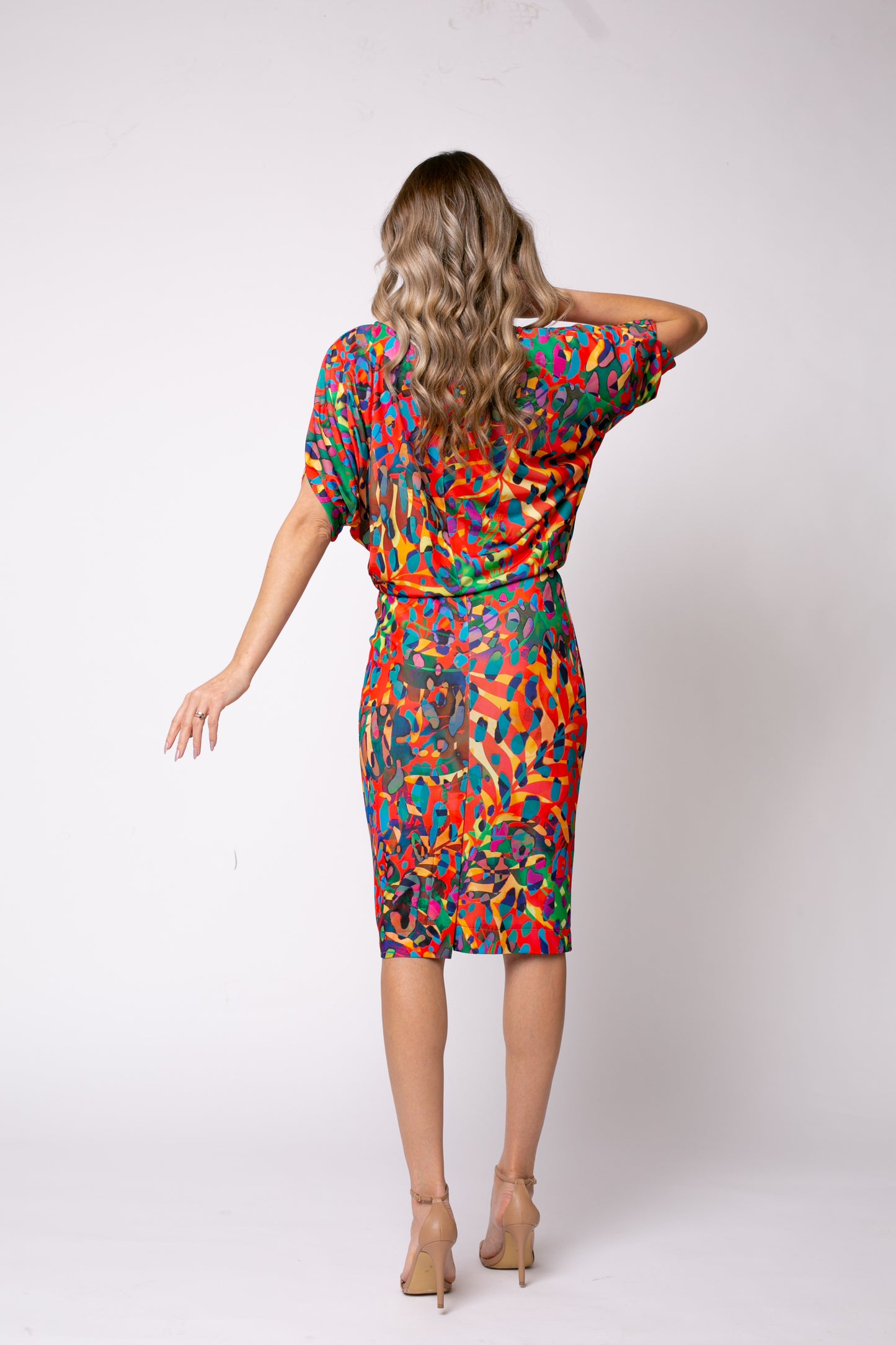 Rochie midi Paris cu print Gaudi