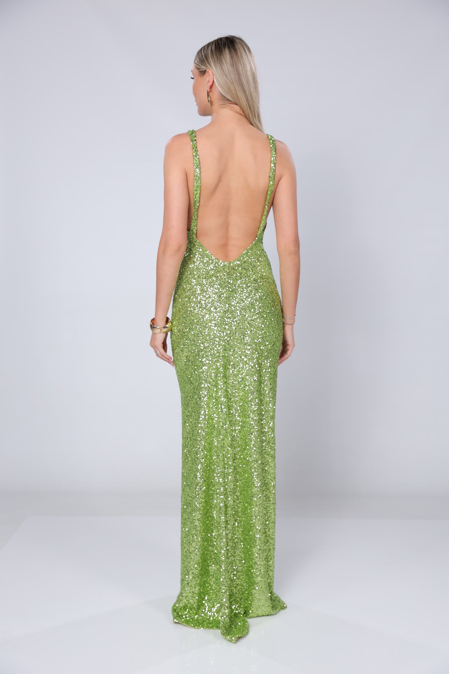 Rochie maxi Margot lime din paiete