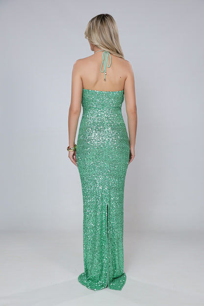 Rochie maxi Jennifer din paiete mint