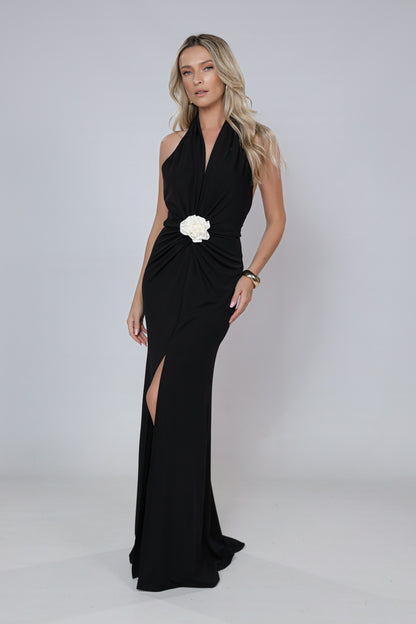 Rochie neagra Mallorca cu spate gol