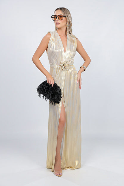 Rochie Sicily maxi aurie