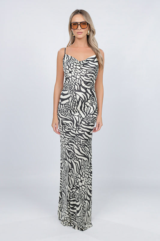 Rochie Tulum maxi cu print Zebra