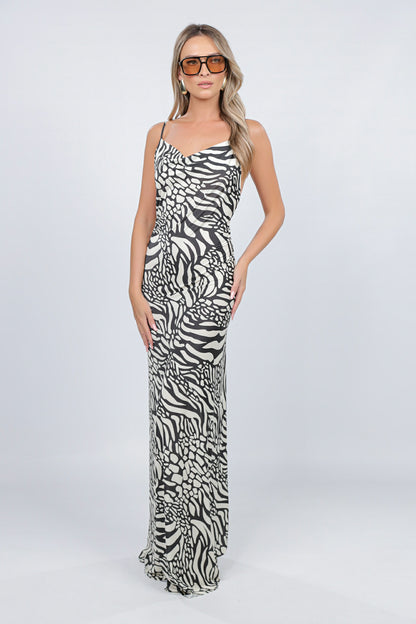 Rochie Tulum maxi cu print Zebra