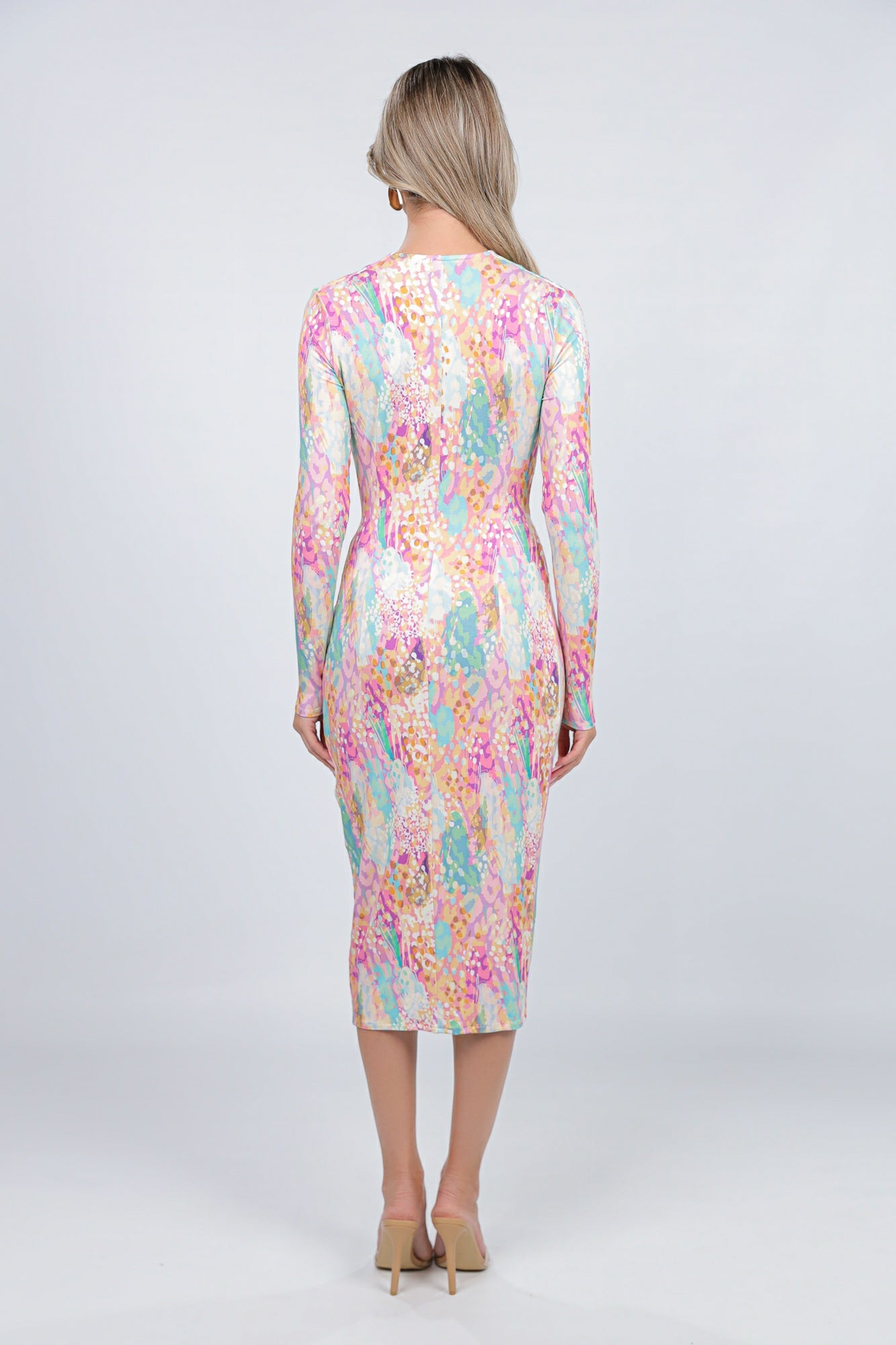 Rochie Mallorca midi cu print