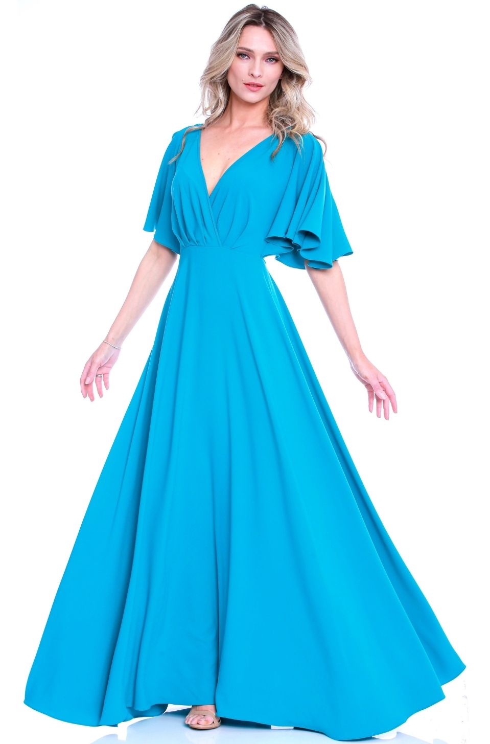 Rochie maxi clos turquoise Florence