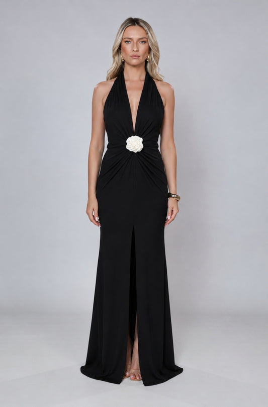 Rochie neagra Mallorca cu spate gol