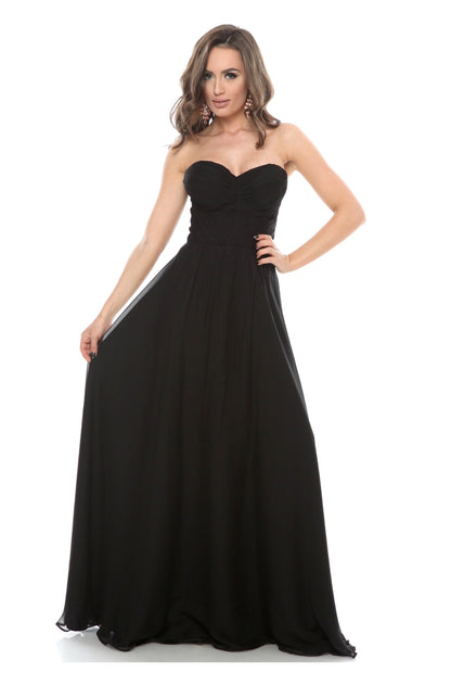 Rochie din matase neagra cu bust corset