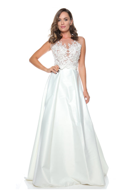 Rochie de mireasa din brodere si tafta